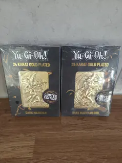 Yu-Gi-Oh 24 Karat Gold Plated Card Dark Magician & magician girl Limited Edition - Image 1