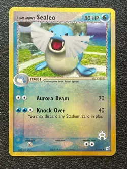 POKEMON TEAM AQUA SEALEO 31/95 REVERSE HOLO NM TEAM MAGMA VS TEAM AQUA NM CARD - Image 2