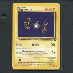 Pokemon TCG Magnemite 60/82 WotC Team Rocket Regular Common Card EN-MP 2000 - Image 1