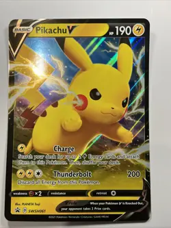 Pokemon TCG Jumbo Pikachu V SWSH061 Black Star Promo Oversize Cards Holo - Image 1