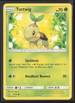 Turtwig (6) Common SM - Ultra Prism 6/156 NM Pokemon Card - Image 1