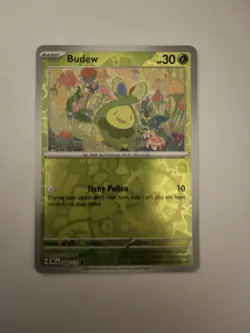 Pokemon TCG Card Budew S&V Prismatic Evolutions Reverse Holo 004/131 Near Mint - Image 1