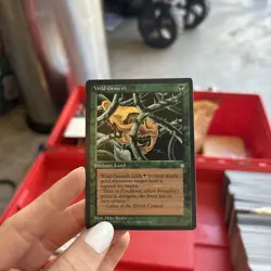 MTG Magic The Gathering Card Wild Growth Enchant Land Green Ice Age 1995 - Image 1