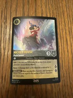 2024 Disney D23 Expo Lorcana MICKEY MOUSE PLAYFUL SORCERER Promo Card 07 NM/MT - Image 1