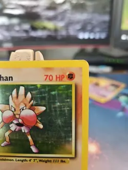 Pokemon TCG Hitmonchan Holo Rare Card Base Set 7/102 MP - Image 3