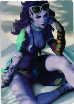 WIDOWMAKER Cartoon Beauty HOLOGRAPHIC Goddess Story Custom Art Collectible Card - Image 1