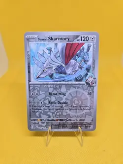 Steven's Skarmory 142/182 Reverse Holo Destined Rivals Pokemon Trading Card TCG - Image 1