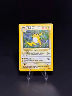 Raichu 14/102 Original Holo Rare Base Set Pokemon Card 1999 WOTC TCG MP - Image 1