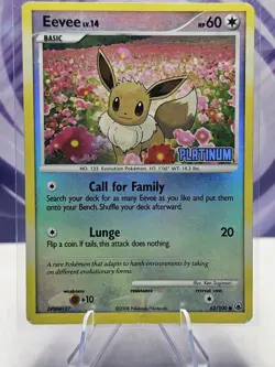 Pokemon Eevee Platinum STAMPED Reverse Holo 62/100 Burger King Promo TCG Card MP - Image 1