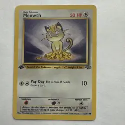 Wizards Pokemon TCG Meowth Jungle No.56/64 Common 1st Edition Regular HP50 1999 - Image 1