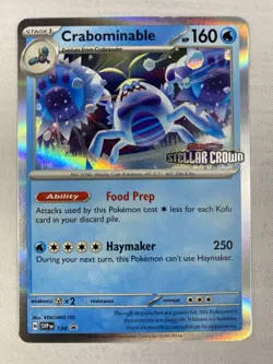 Crabominable SVP134 Stellar Crown Stamped Pre-Release Promo Holo Card NM - Image 1