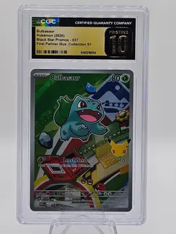 2026 POKEMON PROMO FIRST PARTNER ILLUSTRATION #037 BULBASAUR PRISTINE 10 - Image 1