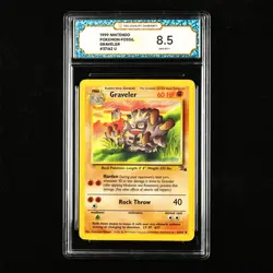 TQG 8.5 NM-MT+ 1999 Pokemon ENG Graveler #37/62 U(2) - Image 1