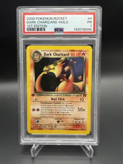 Pokemon Dark Charizard 4/82 Team Rocket 1st Edition Holo Rare 2000 PSA 1 POP 148 - Image 1