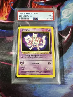 Mewtwo #3 Black Star WB First Movie Promo PSA 9 Mint Pokemon TCG - Image 1