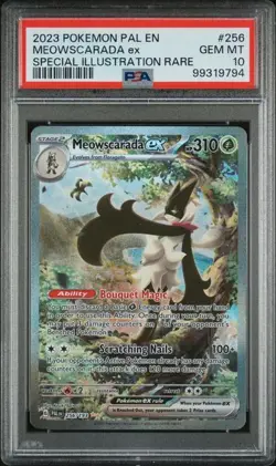 Meowscarada EX 256/193 Special Illustration Rare Pokemon PSA 10 - Image 1