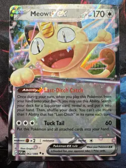 Pokemon TCG Perfect Order Meowth EX 062/088 Double Rare Holo NM - Image 1
