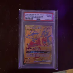 Pokemon Reshiram & Charizard GX Black Star Promo Full Art SM247 - PSA 8 - Image 1