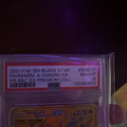 Pokemon Reshiram & Charizard GX Black Star Promo Full Art SM247 - PSA 8 - Image 3