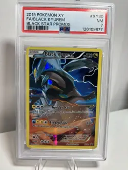 Pokemon TCG Black Kyurem XY80 Full Art Black Star Holo PSA 7 - Image 1