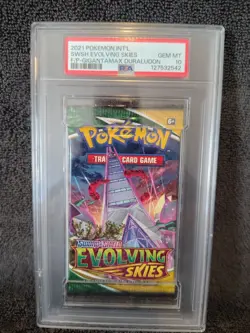 2021 POKEMON SWORD & SHIELD EVOLVING SKIES PACK PSA 10 - Image 1