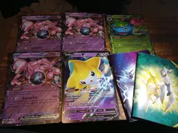 Pokemon TCG Holo Jumbo Card Lot With 2 Pokemon Notepads . - Image 1