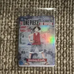 Bandai Namco Monkey.D.Luffy One Piece CCG US Voyage #8 Promo Full Art Foil 5000 - Image 1