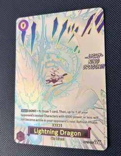 One Piece TCG English OP15-077 Lightning Dragon Event Alt Art Parallel - Image 2