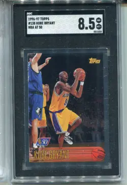 1996 Topps NBA at 50 Kobe Bryant Rookie Card SGC 8.5 Nm MINT+ Graded #138 - Image 1