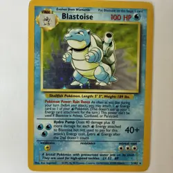 Blastoise Base Set 2/102 Pokemon Card Holo 1999 English MP - Image 1