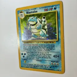 Blastoise Base Set 2/102 Pokemon Card Holo 1999 English MP - Image 2