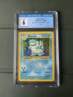 Vintage WOTC Pokemon Blastoise 1999 Base Set (Unlimited) #2/102 CGC 6 Ex/NM Holo - Image 1