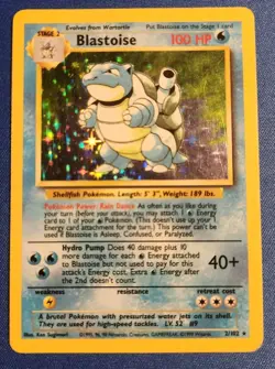 1999 Pokemon Base Set Blastoise Holo 2/102 LP Vintage WOTC - Image 1