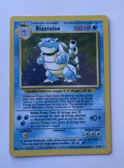 Pokemon Blastoise 2/102 Holo Rare Base Set 1999 Wizards WOTC Vintage Card - Image 1