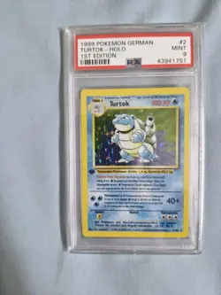 1999 Pokemon TURTOK BLASTOISE Holo Rare #2/102 1st Edition Base Set PSA 9 MINT - Image 1