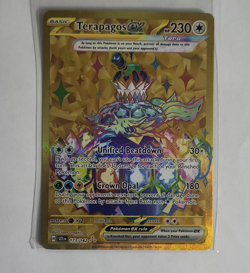Pokemon Terapagos ex 173/142 Sv07 Stellar Crown Gold Secret Rare Holo EX Card - Image 1