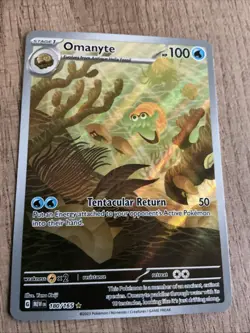 Pokemon TCG Omanyte Scarlet & Violet 151 Illustration Rare Card 180/165 - Image 1