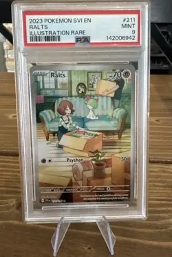 Ralts Scarlet & Violet Illustration Rare Card 211/198 PSA 9 - Image 1
