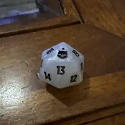 Magic: The Gathering x Final Fantasy – White Moogle d20 Spindown Die - Image 1