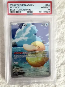 2026 POKEMON ASC EN-ASCENDED HEROES ILLUSTRATION RARE #226 PSYDUCK PSA 10 - Image 1