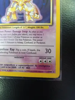 Pokemon TCG Alakazam Base Set Holo Card 001/102 WOTC US SELLER 💎💎💎💎💎 - Image 4