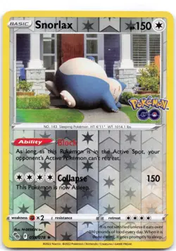 Snorlax 055/078 Reverse Holo Holo Pokemon GO LP - Image 1