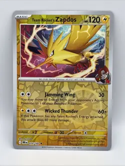 Team Rocket's Zapdos 070/182 Reverse Holo Rare Destined Rivals Pokemon - Image 1