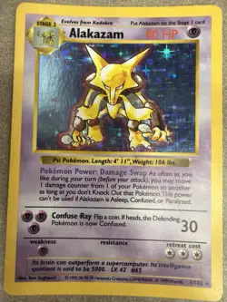 1999 Pokemon Base Set Unlimited Alakazam Holo 1/102 WOTC Vintage TCG 🔥 - Image 1