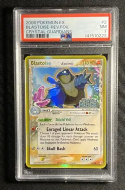 Pokemon Blastoise (Delta Species) 2/100 Crystal Guardians Reverse Holo PSA 7 - Image 1