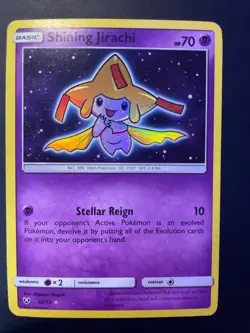 Shining Jirachi 42/73 LP Shining Legends Rare Shining Holo Pokemon - Image 1