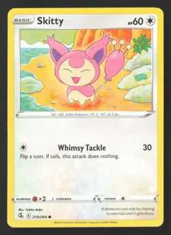 Skitty 210/264 Common Fusion Strike Pokemon Moderately Played - Image 1