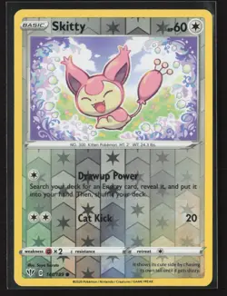 Skitty 141/189 Common Darkness Ablaze Pokemon Reverse Holo Near Mint - Image 1