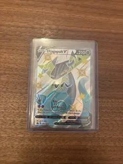 Shiny Dragapult V SWSH096 Holo Full Art Rare Pokemon Black Star Promo - Image 1