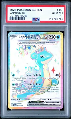 Pokemon TCG PSA 10 Stellar Crown Lapras EX Ultra Rare 158/142 - Image 1